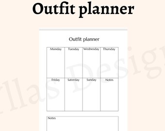 Weekly outfit planner printable pdf 7 day outfit planner business outfit planning work trip outfit planner men and women instant download