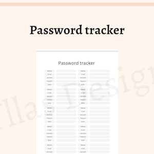 Password tracker printable fillable pdf password organizer password keeper password log download a4 a5 letter half letter, a4 fillable