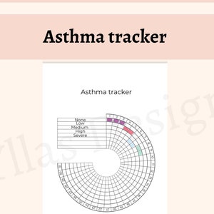 Rastreador de asma imprimible en formato PDF, rastreador de salud, registro de asma, rastreador de medicamentos, página de diario de asma, descarga instantánea, tamaño A4, A5, carta, media carta
