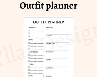 Reis outfit planner afdrukbare pdf vakantie outfit planning wekelijkse outfit planner reis outfit planner mannen vrouwen instant download