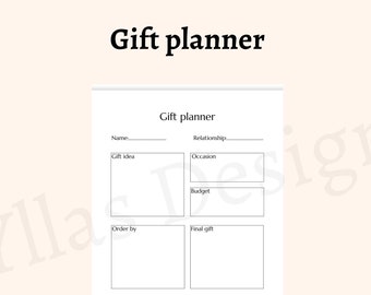 Gift planner bundle printable pdf gift ideas gift shopping list holiday birthday anniversary gift planner instant download a4 a5 half letter