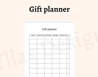 Gift planner bundle printable pdf gift ideas gift shopping list holiday birthday anniversary gift planner instant download a4 a5 half letter