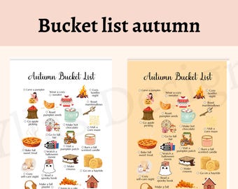 Autumn bucket list printable journal page pdf fall activities autumn planner page autumn activity list fall to do list digital download a4