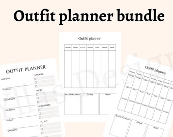 Travel outfit planner bundle editable printable pdf vacation outfit planner men women business trip outfit planner daily weekly outfit plan