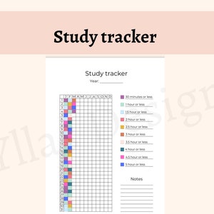 Study tracker printable pdf student journal student planner yearly tracker study guide productivity log instant download a4 a5 letter