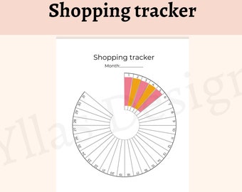 Shopping tracker printable pdf items to buy tracker spending tracker track shopping habits shop manager instant download a4 a5 half letter