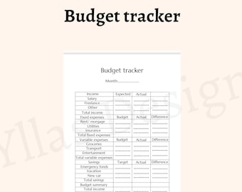 Budget tracker printable pdf budget planner euro monthly budget planner instant download a4 a5 letter size half letter