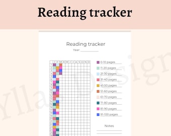 Reading tracker printable pdf habit tracker daily reading log book journal planner page book log instant download a4 a5 letter half letter