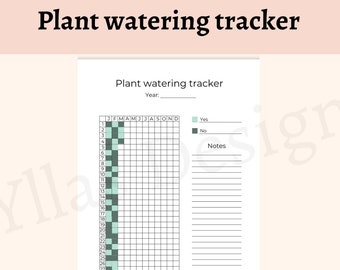 Plant watering tracker printable pdf houseplant log indoor plant maintenance journal page planner page instant download a4 a5 half letter