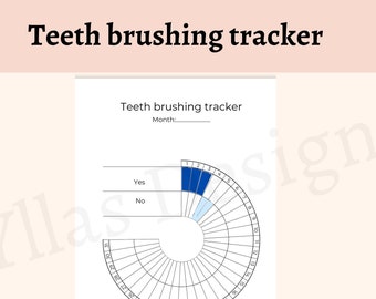 Teeth brushing tracker printable pdf dental hygiene tracker kids teeth brushing tracker habit tracker instant download a4 a5 half letter