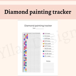 Diamant schilderij tracker afdrukbare pdf gewoonte tracker hobby tracker diamant schilderij dagboek pagina diamant kunst log instant download a4 a5
