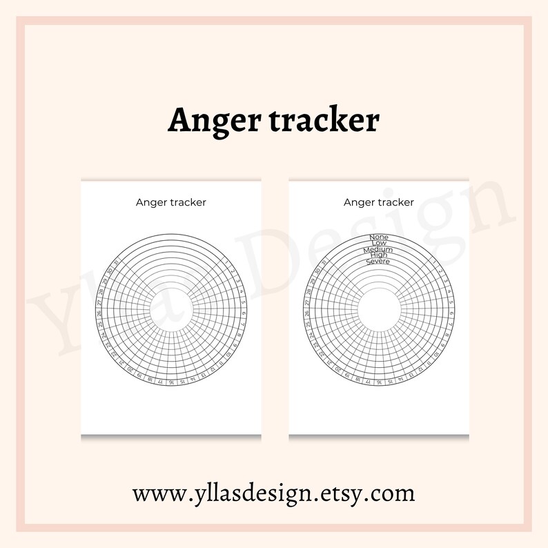 Anger Tracker Planner Page Printable Pdf Mood Tracker Daily Tracker a ...