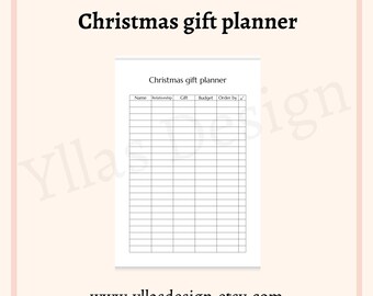 Gift planner bundle printable pdf gift ideas shopping list christmas birthday anniversary gift planner instant download a4 a5 half letter