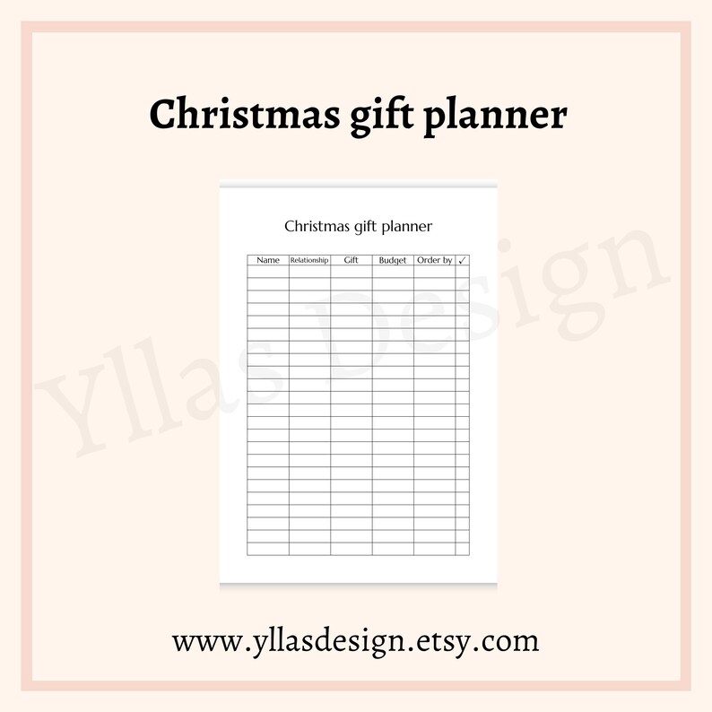 Gift Planner Bundle Printable Pdf Birthday Gift Ideas Gift Shopping