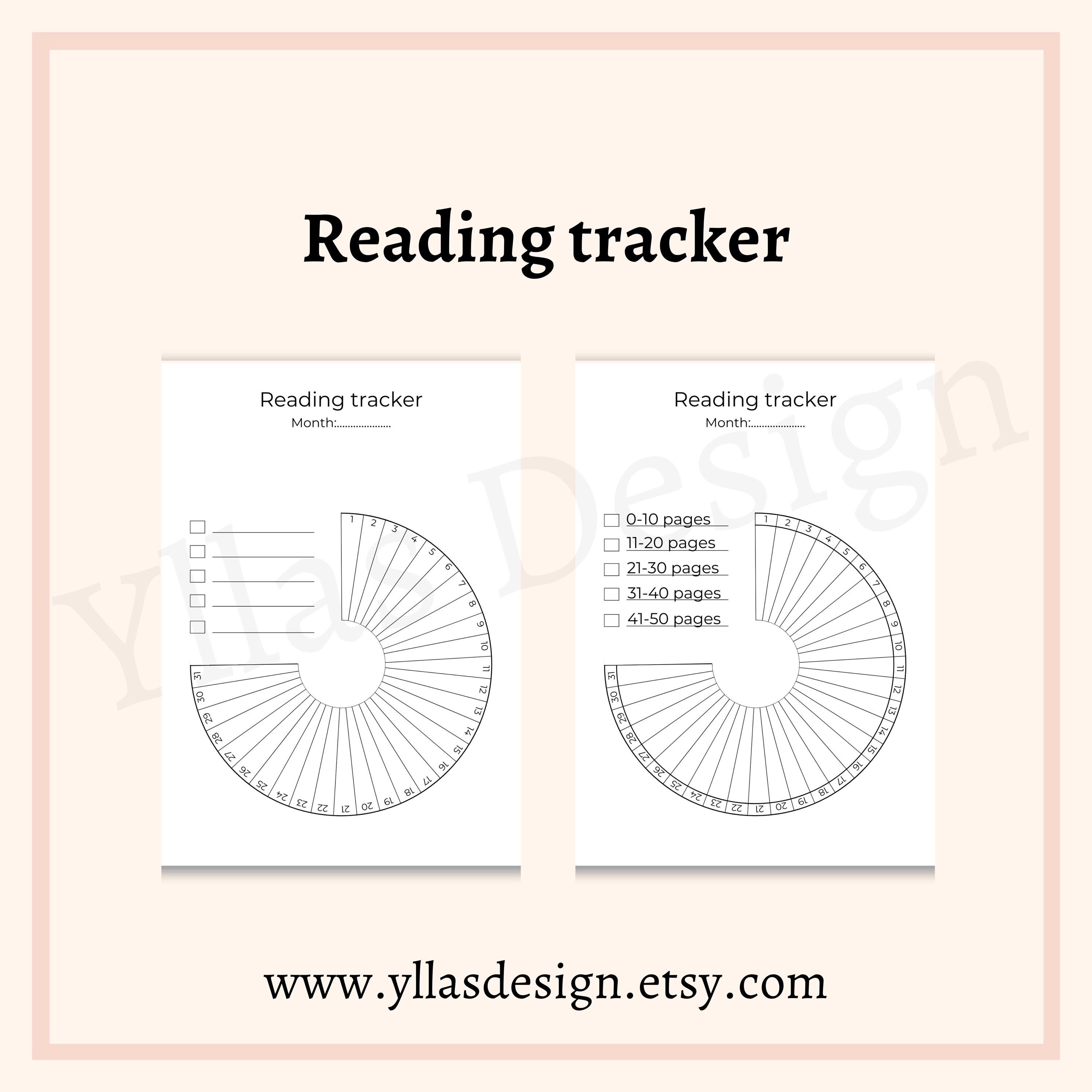 Reading Tracker Printable Pdf Habit Tracker Daily Reading Log Book ...