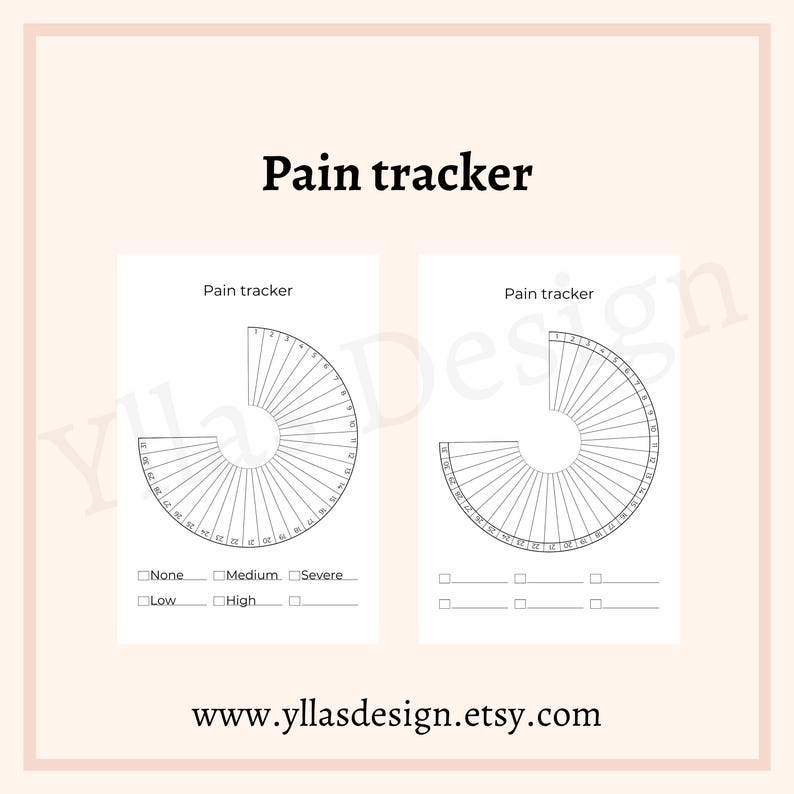 Pain Tracker A5 Yearly Printable Pdf Symptom Tracker Pain Log Health ...