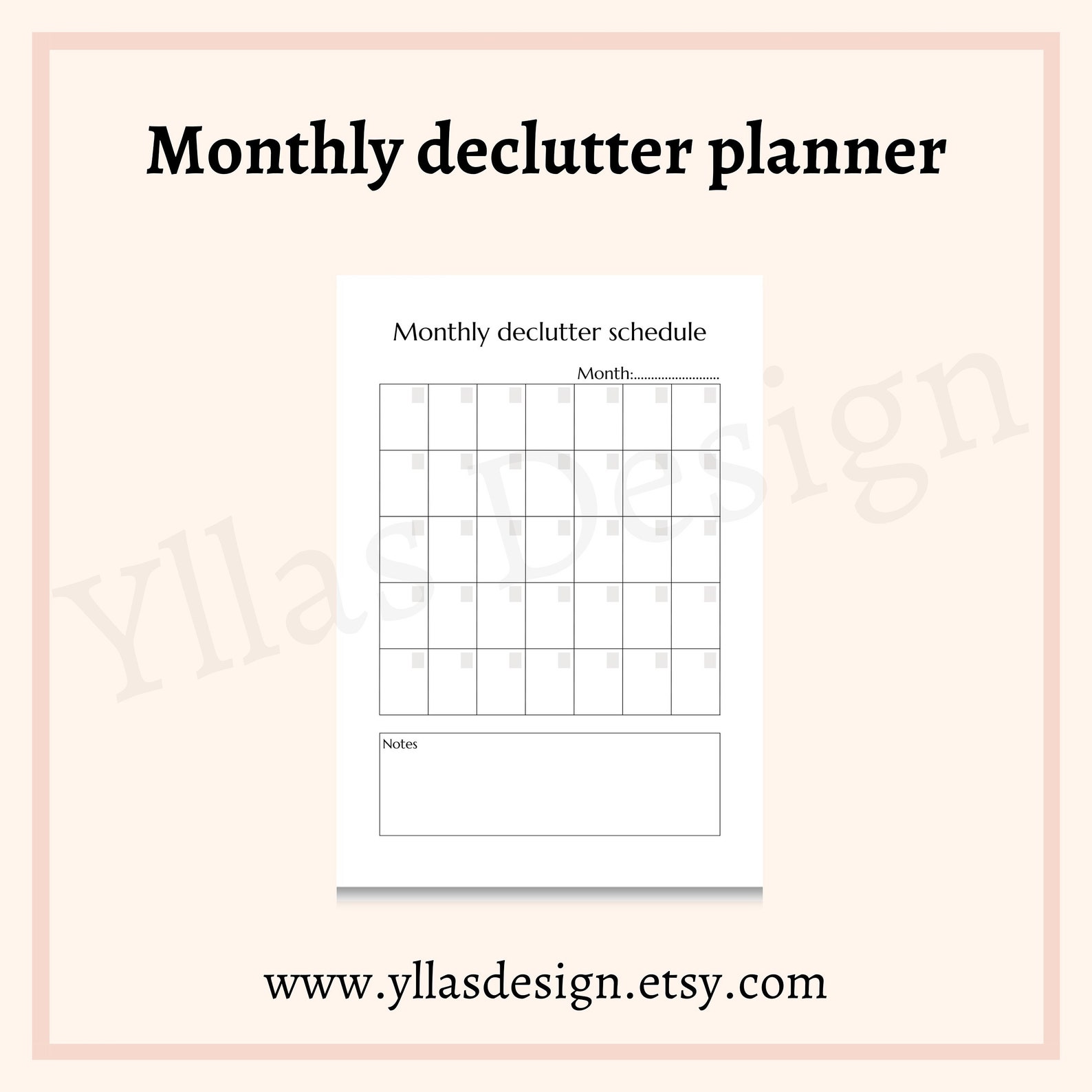 Monthly Declutter Schedule Printable Pdf 30 Day Decluttering Planner ...