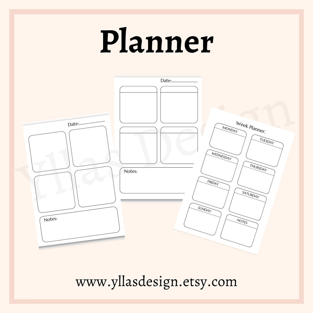 Minimalist Planner Instant Download Pdf Week Planner Minimalist to Do ...