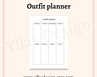 Daily outfit planner printable pdf 7 day outfit planner trip outfit planner women and men instant download business trip out fit planner