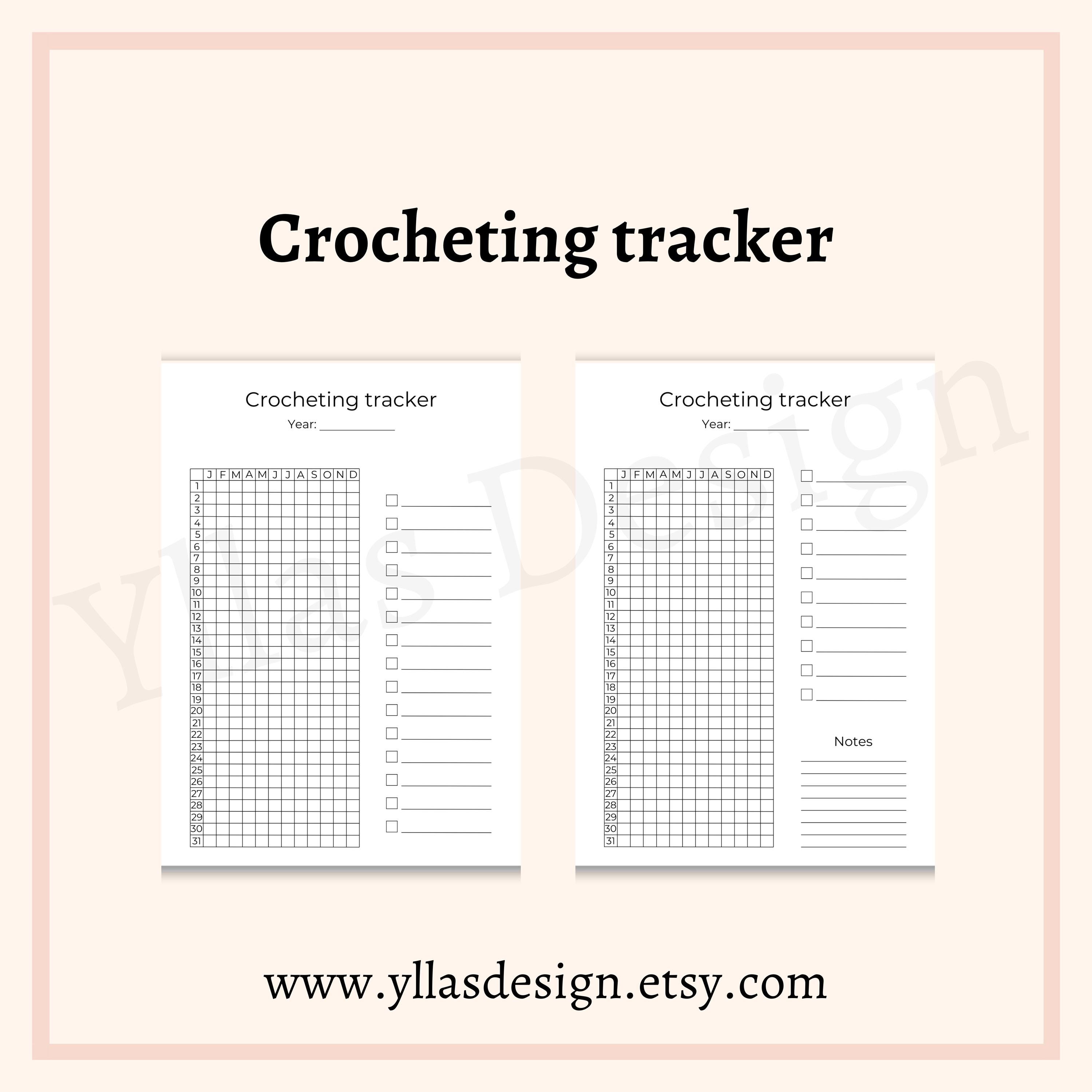 Crocheting Tracker Printable Pdf Habit Tracker Hobby Tracker Crochet ...
