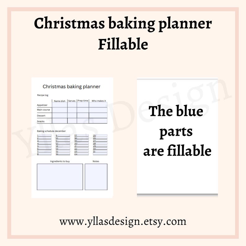 Baking Notes.pdf Christmas Baking Planner Printable Pdf Fillable A4 Planner Christmas ...