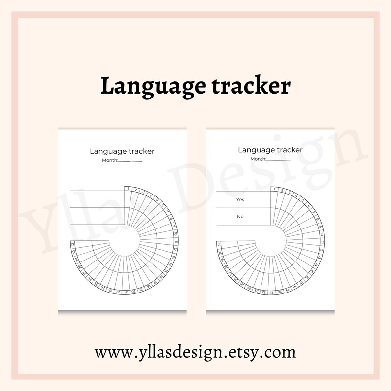 Language Tracker Printable Pdf New Language Log Learning Language Habit ...