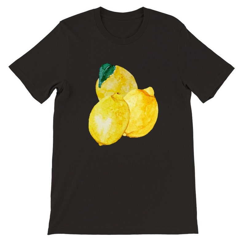 Zitrone T-Shirt Geburtstagsgeschenk für Frau oder Männer, Cottagecore Tshirt, botanisches Shirt, Gartenarbeit Shirt, Obst-T-Shirt, Zitronenkleidung, Zitronendruck Black