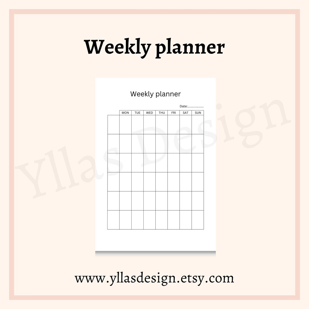 Weekly Family Planner Printable Pdf Weekly Schedule Weekly Choires ...