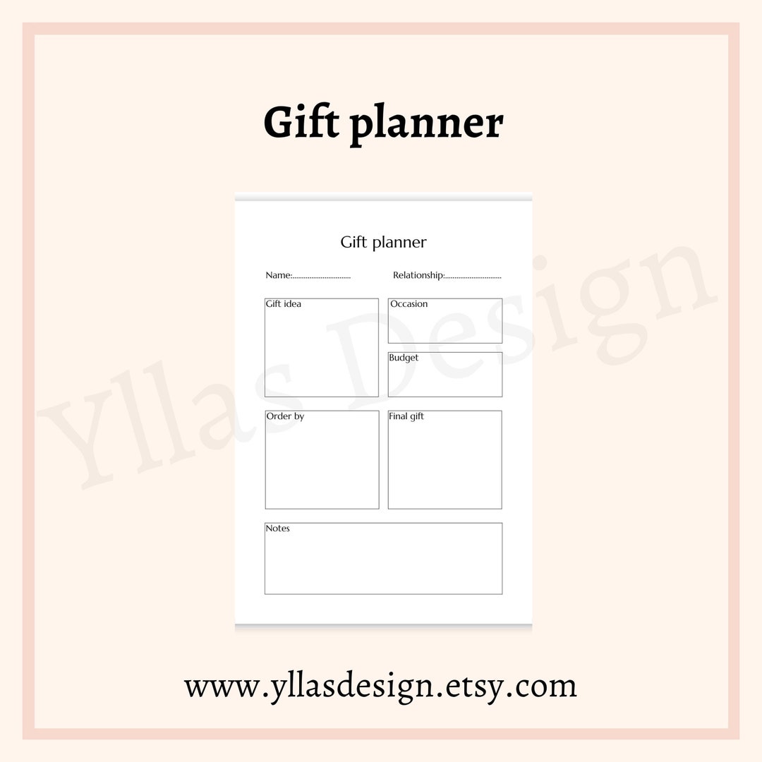 Gift Planner Bundle Printable Pdf Gift Ideas Gift Shopping List Holiday ...
