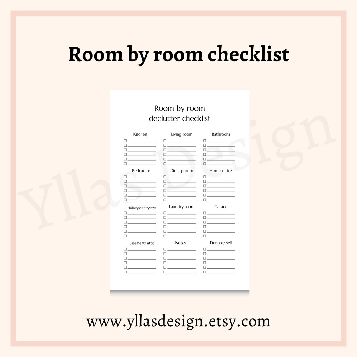 Room by Room Declutter Checklist Printable Pdf Declutter Planner ...