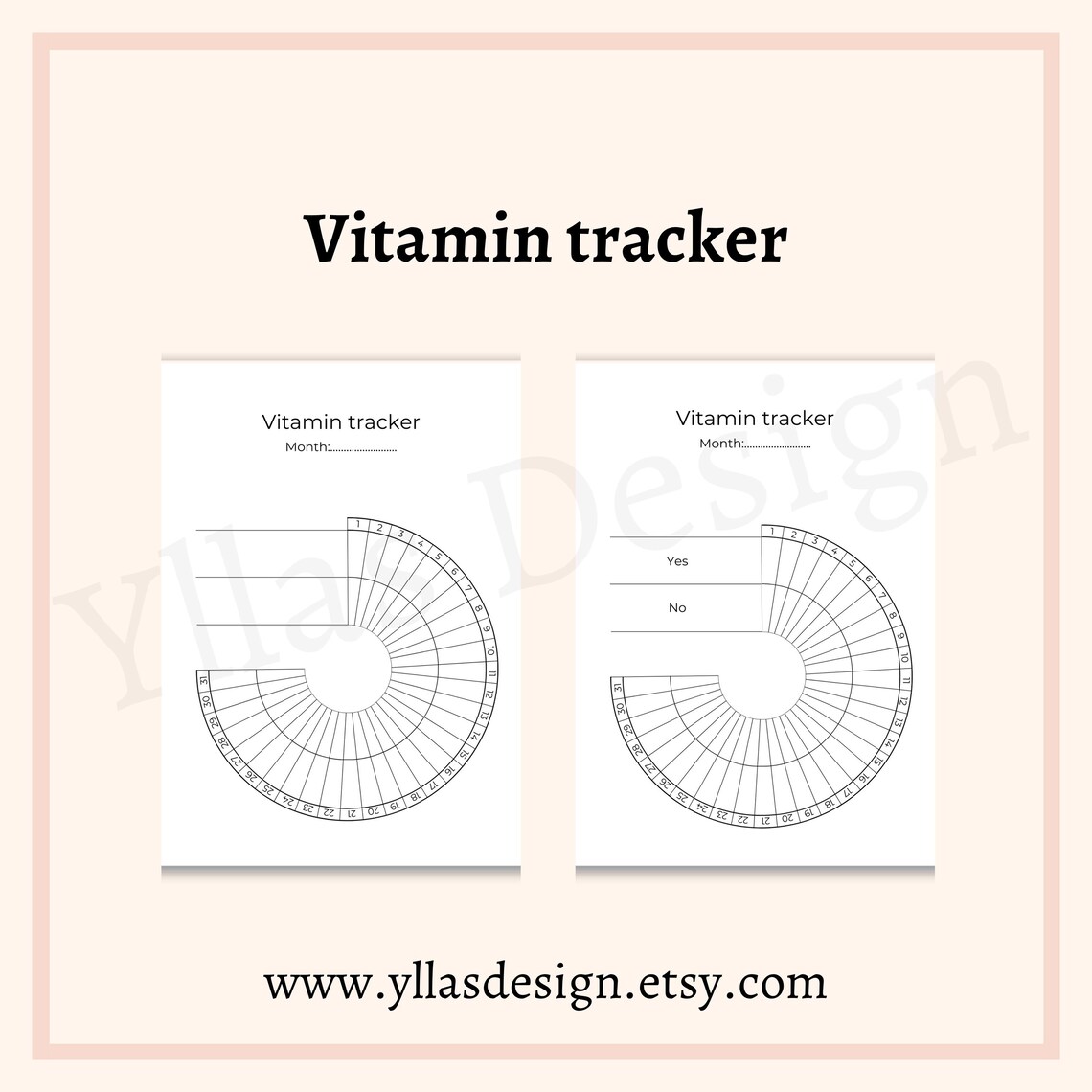 Vitamin Tracker Printable Pdf Vitamin Log Journal Pill Tracker ...