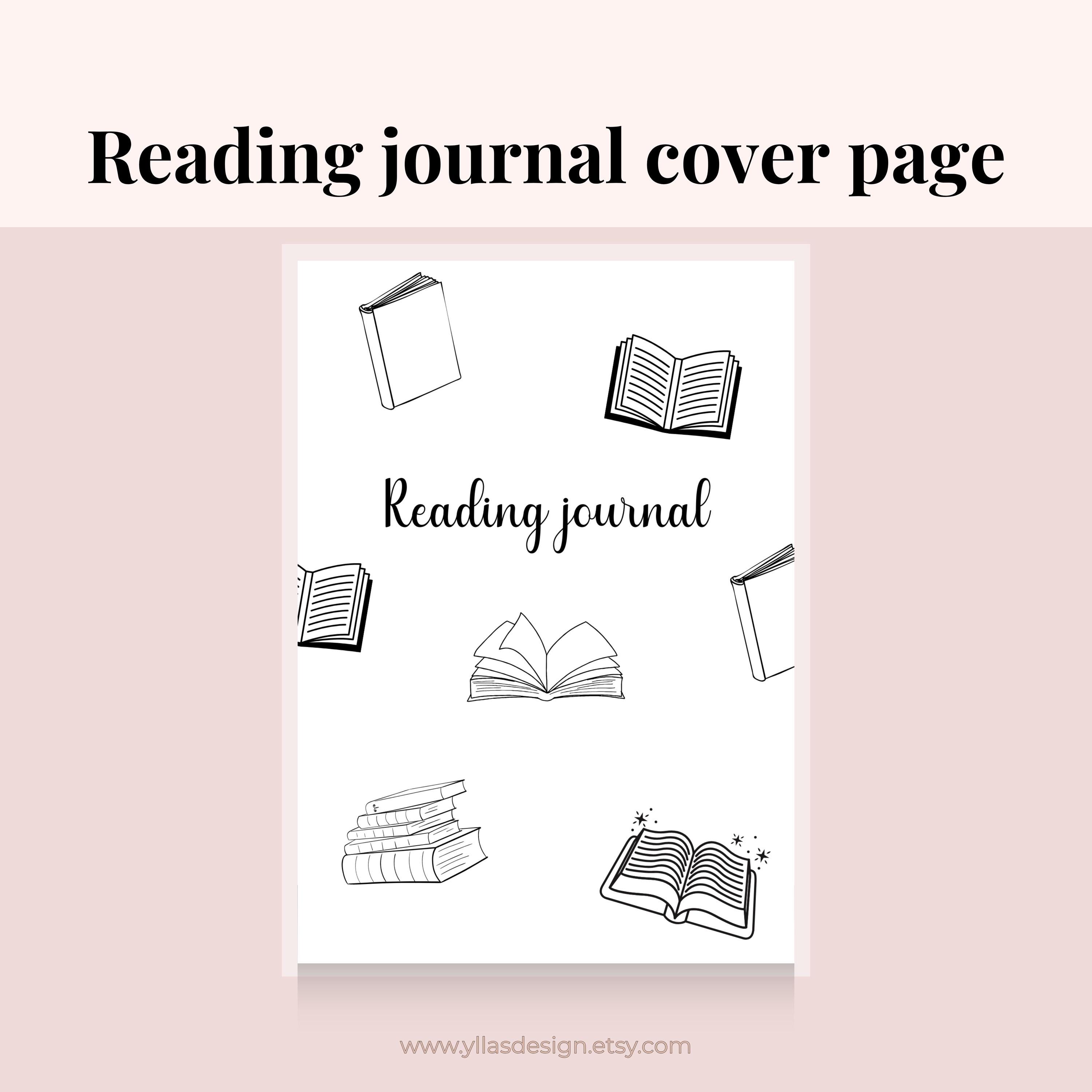 Reading Journal Cover Page | Printable Book Tracker Cover | Reading Log ...