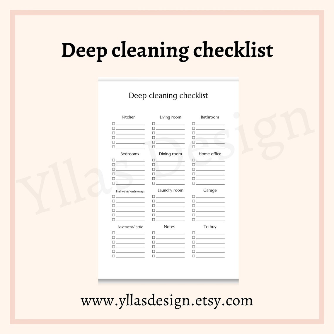 Deep Cleaning Planner Printable Pdf Cleaning Checklist Household ...