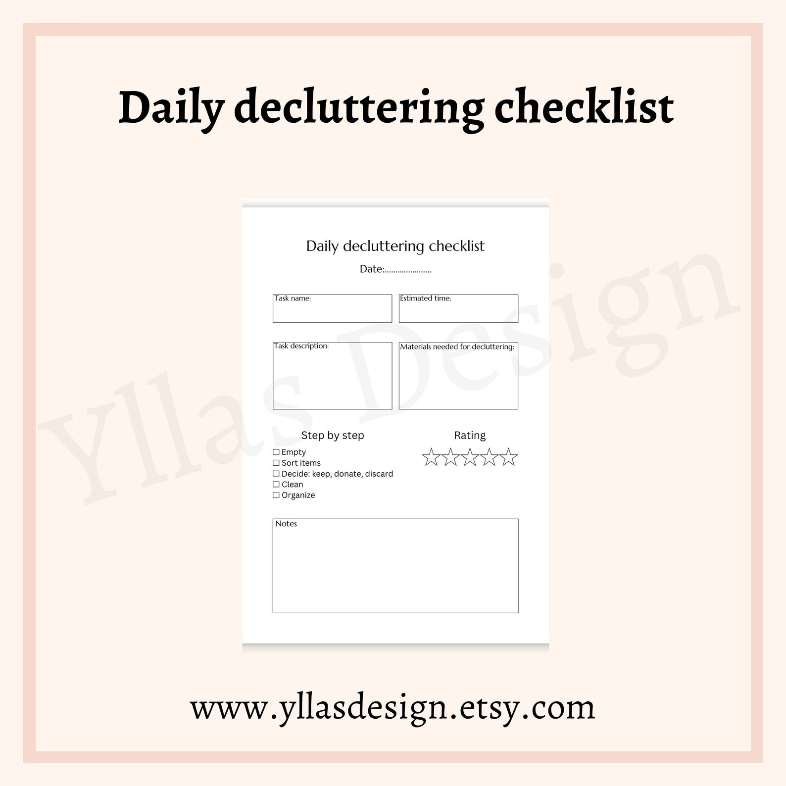 Declutter Planner Printable Pdf Declutter Guide Declutter Checklist ...