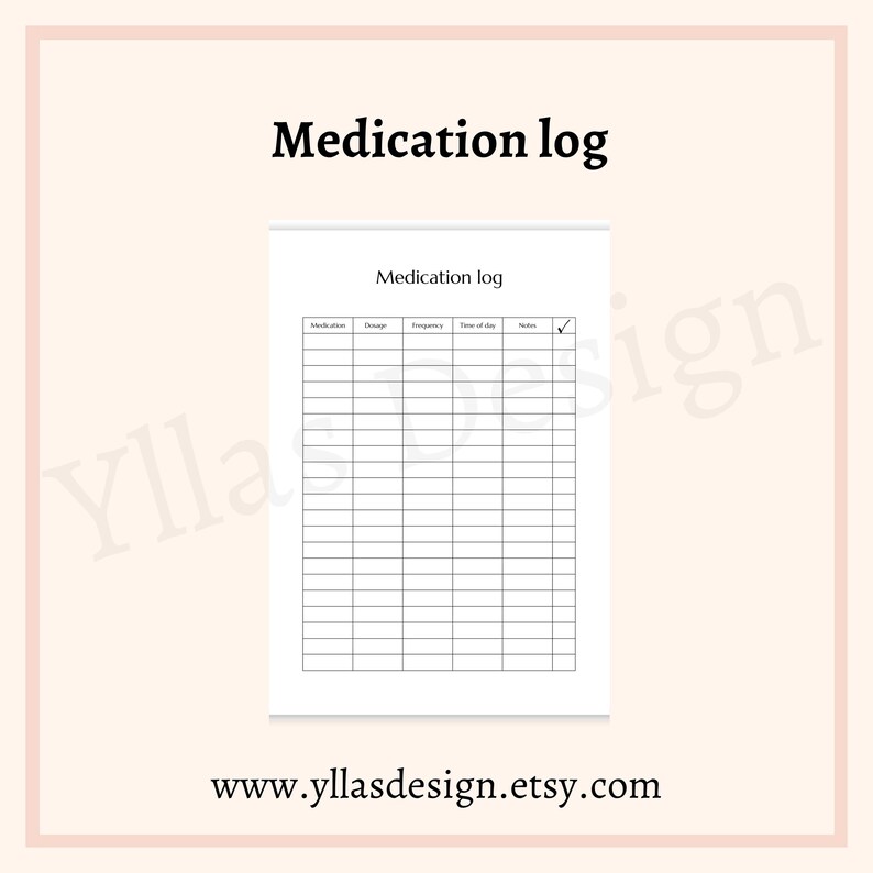 Medication Log Printable Pdf Medication Schedule Medication Reminder ...