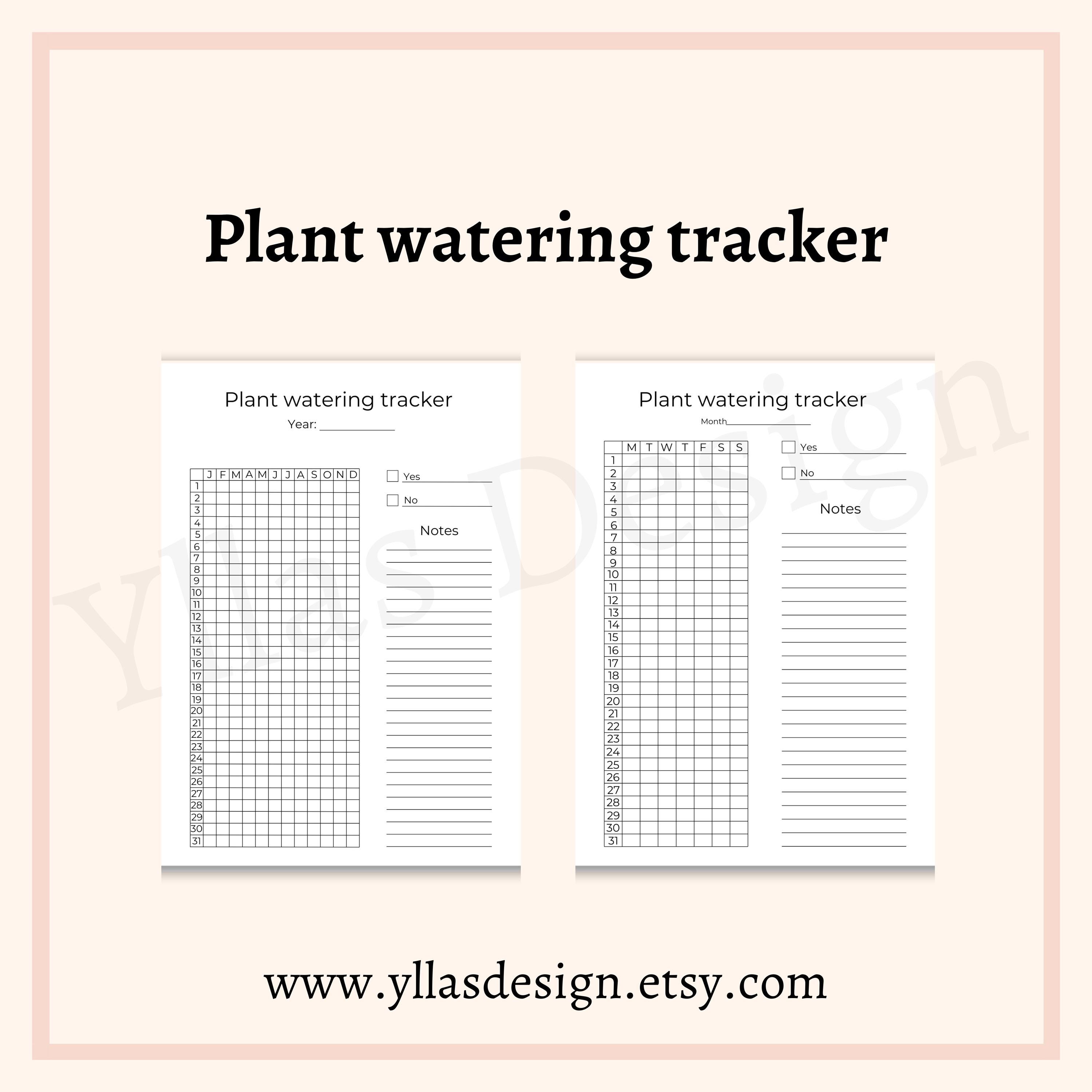 Plant Watering Tracker Printable Pdf Houseplant Log Indoor Plant ...