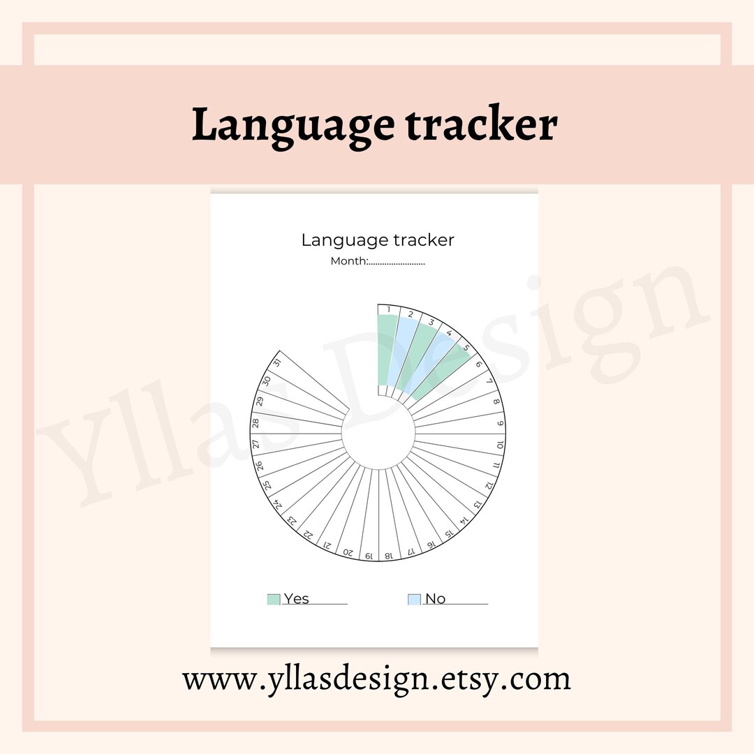 Language Tracker Printable Pdf New Language Log Learning Language Habit ...