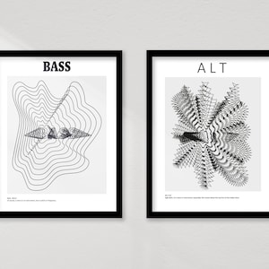 ALT&BASS Music Posters Set of 2 Prints, Alt Bass Music Definition Minimalist Print, Music Gift, Printable Gift for Music Lovers Musicians