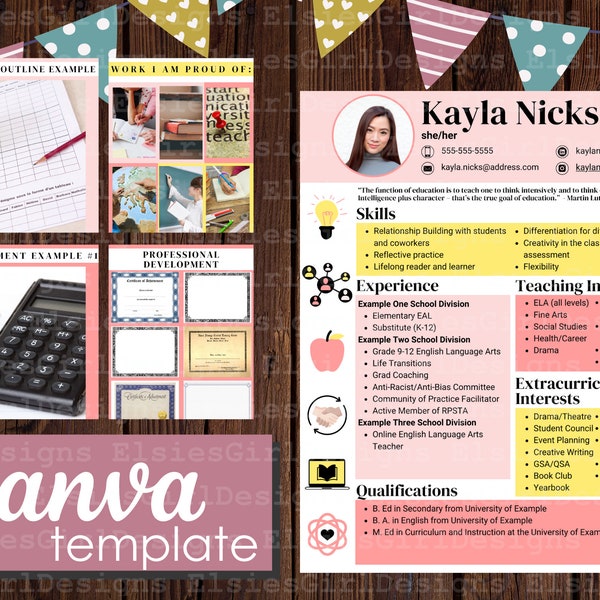 Portfolio | Teaching Portfolio Template | Portfolio Template | Teaching Supplies | Digital Download | Digital Portfolio | Teacher Portfolio