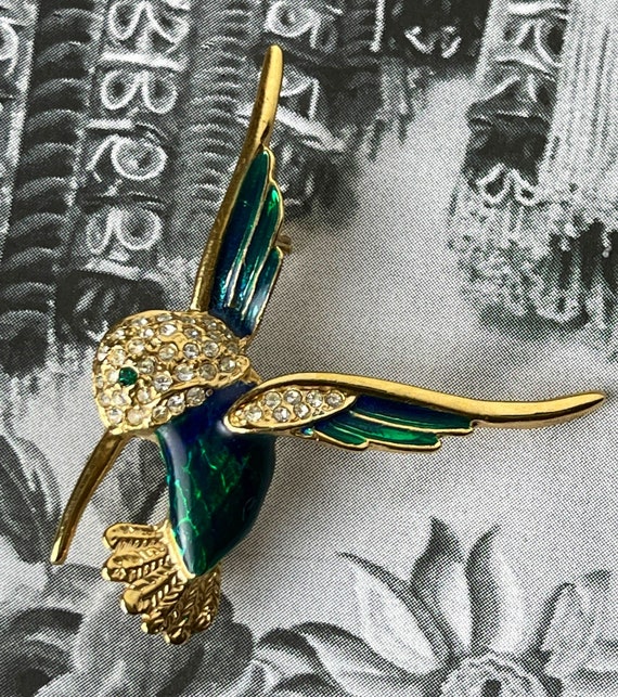Vintage Roman Signed Hummingbird Figural Brooch. Etsy