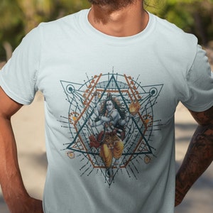 Space Shiva Unisex T-Shirt | Dancing Nataraja Tshirt | Hindu Hinduism Tee | Spirituality Top | Yoga Meditation Gift | Sacred Geometry Shirt