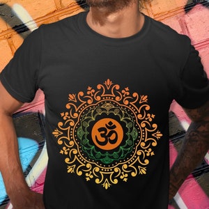OM Symbol Mandala Unisex T-Shirt | AUM Tshirt | Hindu Tee | Spirituality Top | Yoga Instructors Gift | Meditation Shirt | Meditated Buddhist