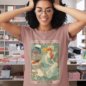 The Introvert Tarot Card Unisex T-Shirt | Introverted Tshirt | Funny Witchy Shirt | Reader Tee | Book Lover Top | Bookworm | Introverts Gift