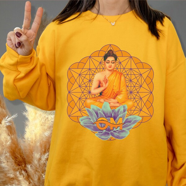 White Simple Om Art Sweatshirt main image 1