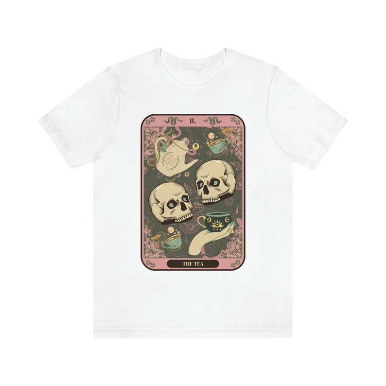 The Tea Tarot Card Unisex T-Shirt | Spill the Tea Shirt | Funny Tarot Card Shirt | Gossip Shirt | Witchy Gift | Tarot Shirt | Witchy Shirt White