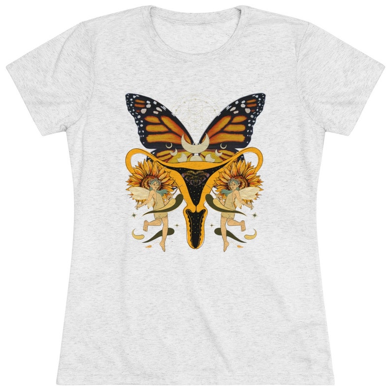 Women's Fairy Butterfly Uterus Tshirt Feminist Gift Uterus Shirt