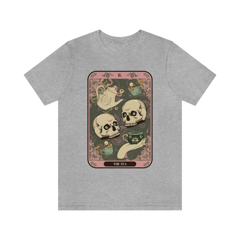 The Tea Tarot Card Unisex T-Shirt | Spill the Tea Shirt | Funny Tarot Card Shirt | Gossip Shirt | Witchy Gift | Tarot Shirt | Witchy Shirt Athletic Heather