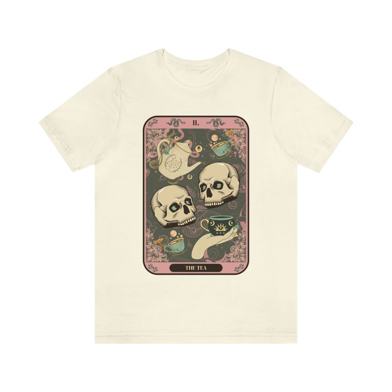 The Tea Tarot Card Unisex T-Shirt | Spill the Tea Shirt | Funny Tarot Card Shirt | Gossip Shirt | Witchy Gift | Tarot Shirt | Witchy Shirt Natural