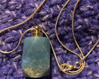 Green Jasper Perfume Bottle Pendant