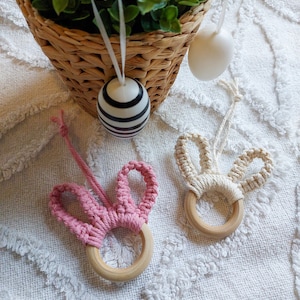 Macrame Easter bunny / pendant for the Easter bouquet / Easter decoration / spring decoration / hanging decoration